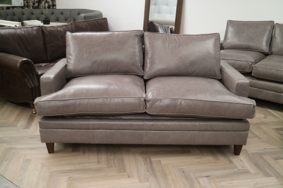 Everest Leather Sofa Bed - 3 Seater SB - Old English Lead