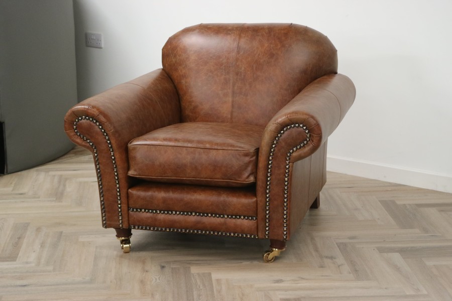 Rochester Vintage Leather Sofa - Chair - Vintage Tan