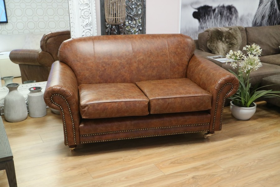 The English Sofa Company Rochester Vintage Leather Sofa 2 Seater Vintage Tan 73760