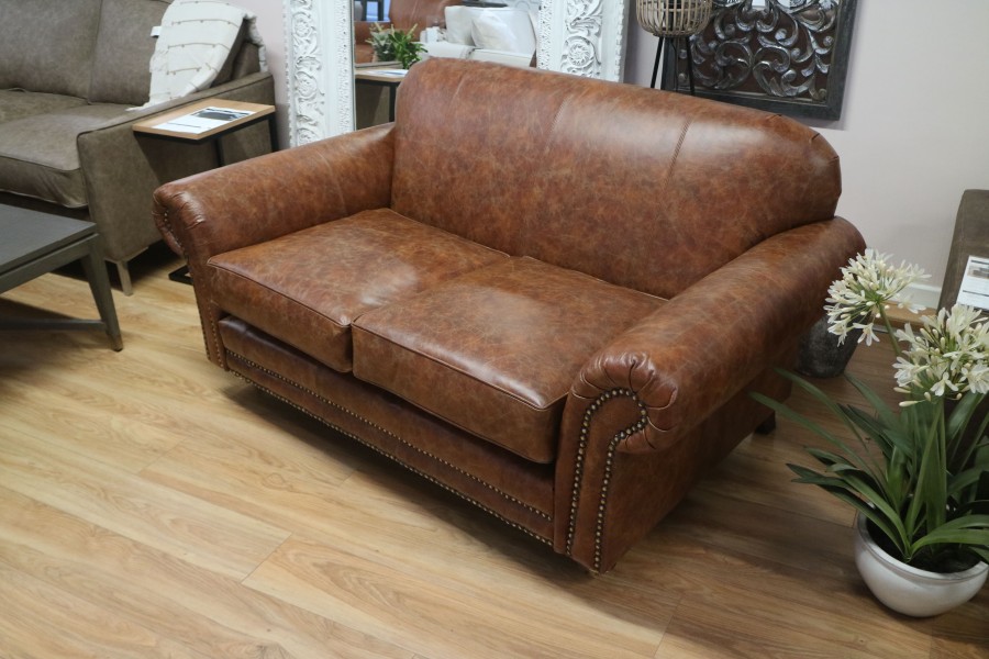 Rochester Vintage Leather Sofa - 2 Seater - Vintage Tan