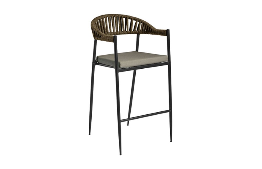 Trieste Rope Stool - Tan/ Taupe