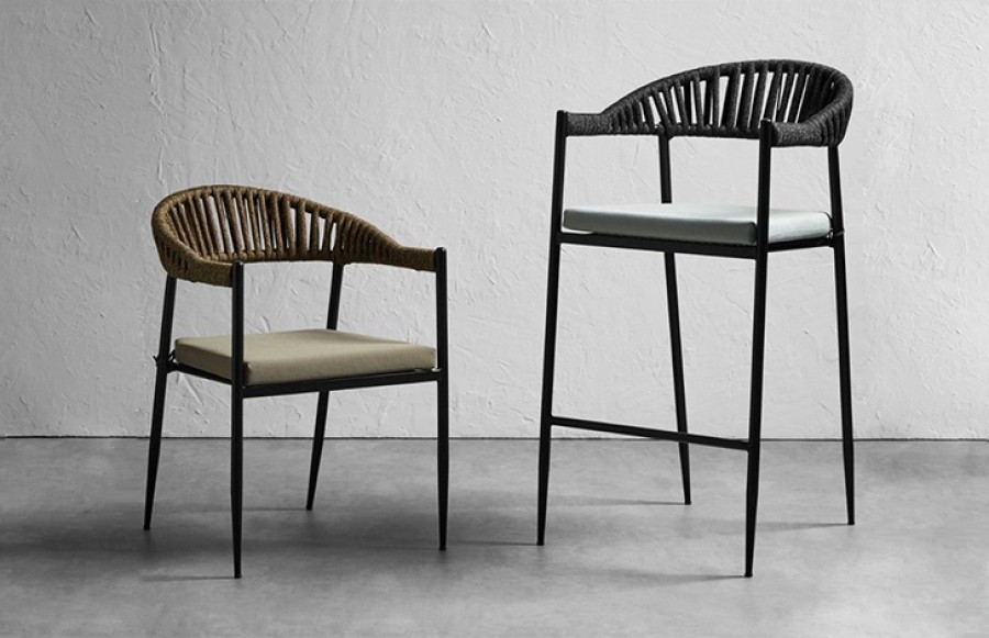 Trieste Rope Stool - Tan/ Taupe