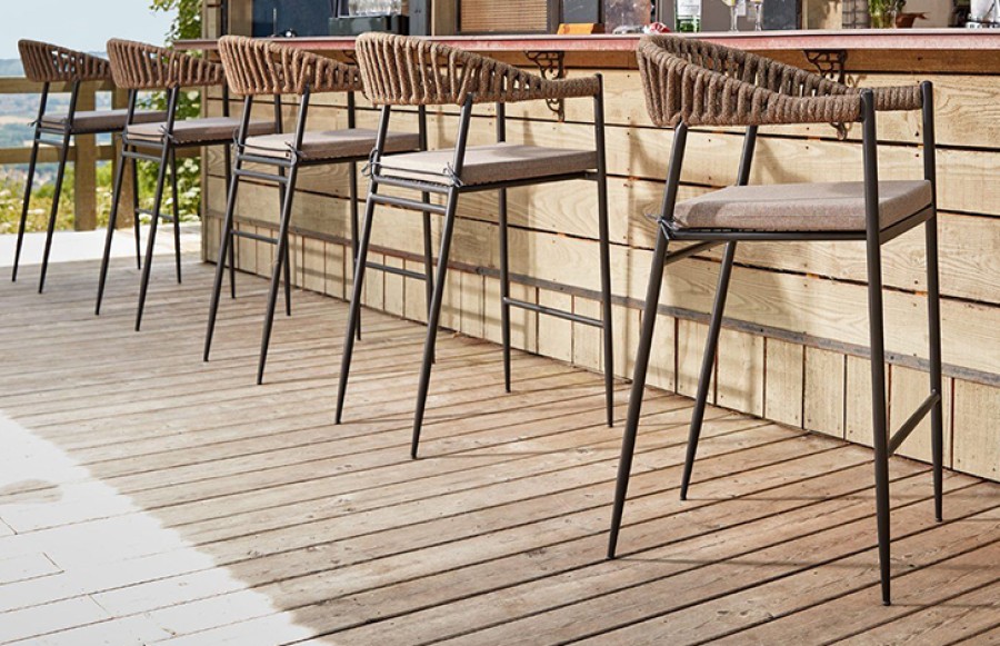 Trieste Rope Stool - Tan/ Taupe