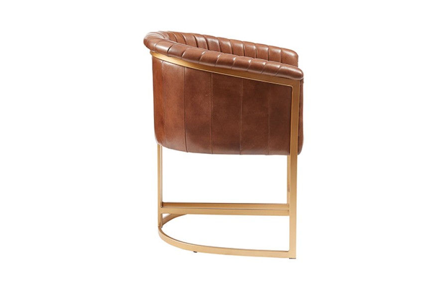 Old Fashioned Dining Chair - Pecan Leather