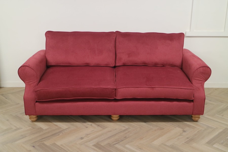 Churchill Traditional Fabric Sofa - 3.5 Seater - Alpaka Madder