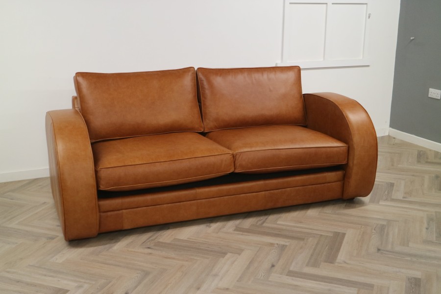 Art Deco Sofa Bed - 3.5 Seater SB - Crystal Bruciato