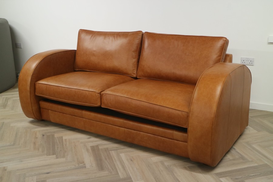 Art Deco Sofa Bed - 3.5 Seater SB - Crystal Bruciato
