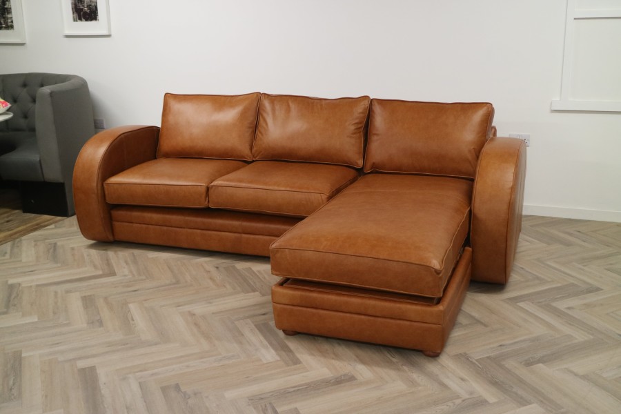 Art Deco Storage Chaise - 3 x Chaise Sofa - Crystal Bruciato