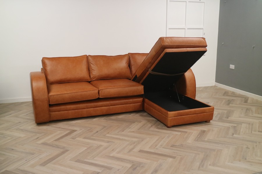 Art Deco Storage Chaise - 3 x Chaise Sofa - Crystal Bruciato