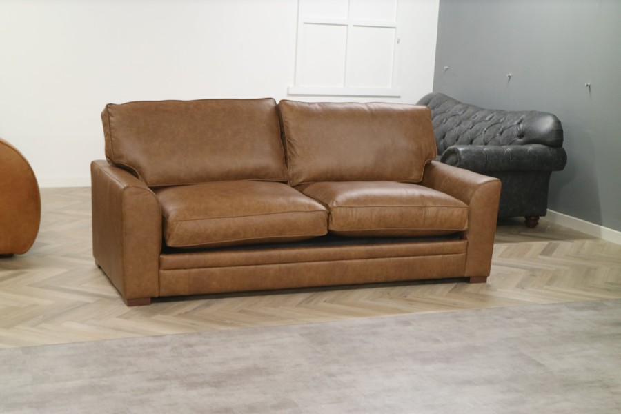 Liberty Leather Sofa Bed - 3.5 Seater SB - Dune Fudge