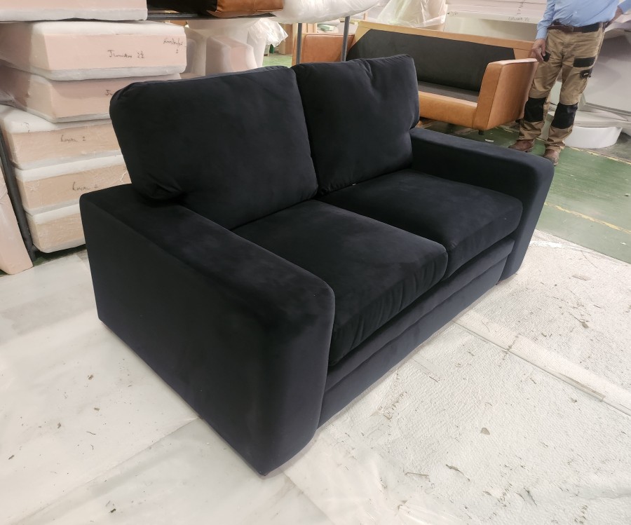 Abbey Fabric Lounge Sofa - 2.5 Seater - Plush Jet