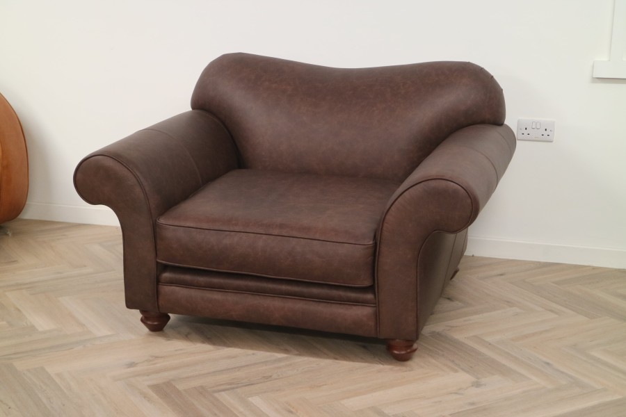 St Charles Leather Sofa - 1.5 Seater - Apache Roast