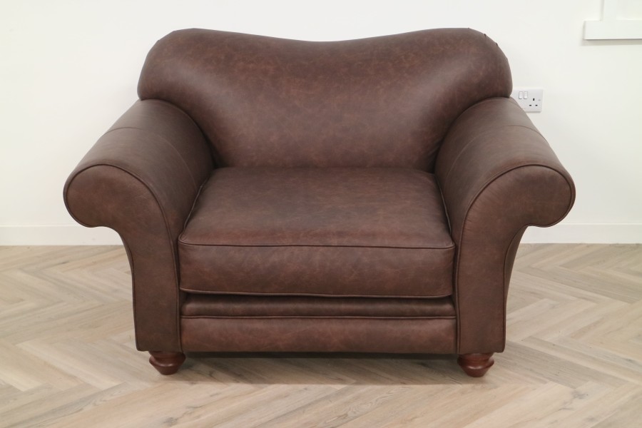 St Charles Leather Sofa - 1.5 Seater - Apache Roast