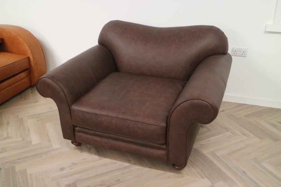 St Charles Leather Sofa - 1.5 Seater - Apache Roast