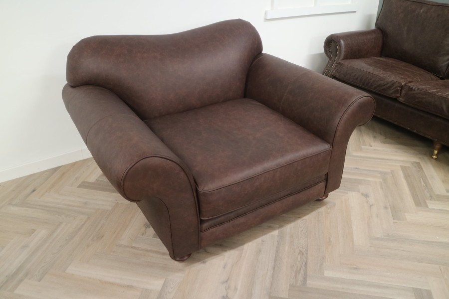 St Charles Leather Sofa - 1.5 Seater - Apache Roast