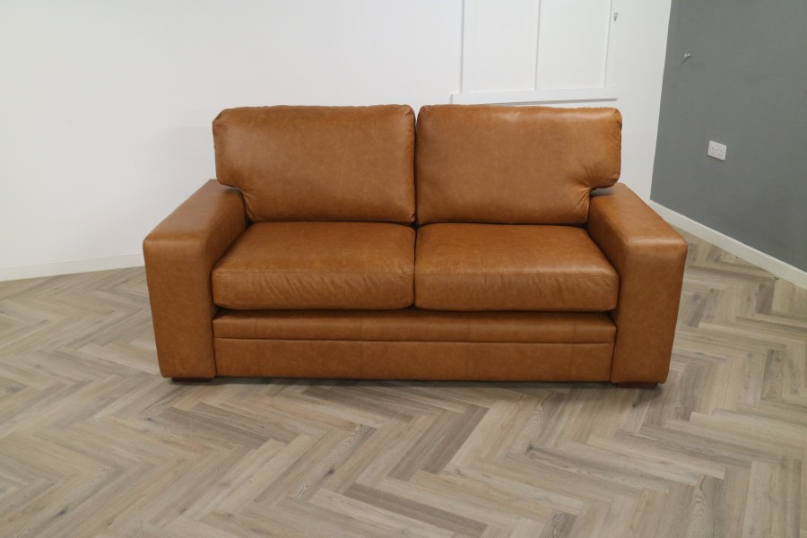Abbey Leather Sofa - 3 Seater - Dune Sand