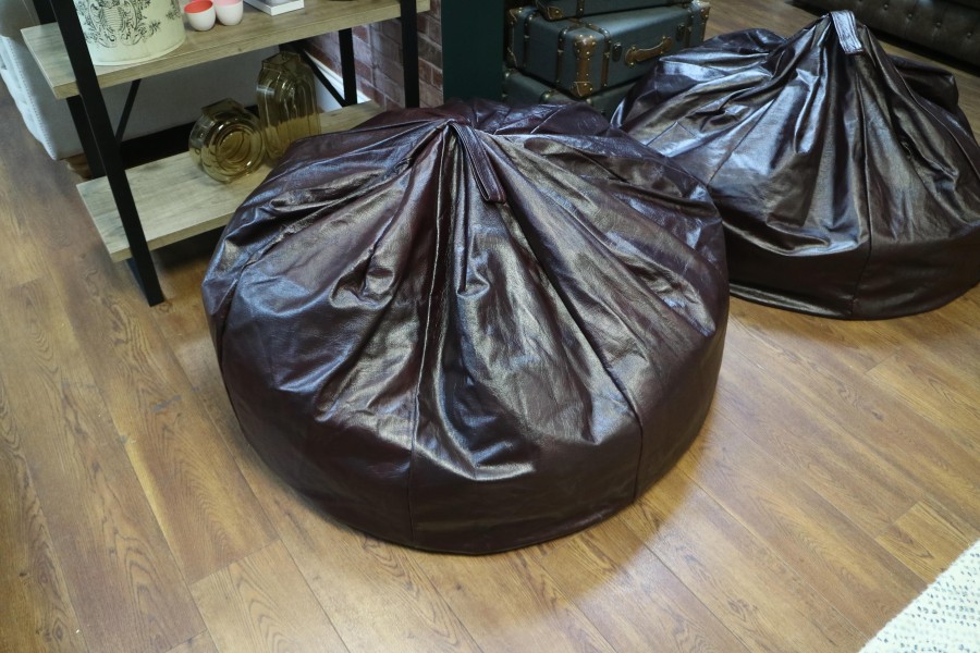 Macy Leather Beanbag - Large - Antique Red
