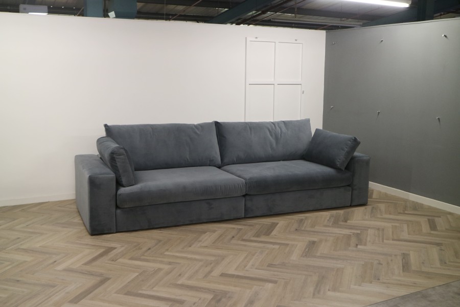 Perly Large Fabric Sofa - 5 Seater - Plush Nickel