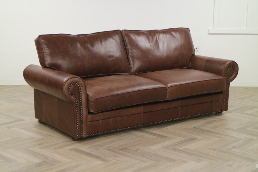 Portland Leather Sofabed - 3.5 Seater SB - Crystal Hazel