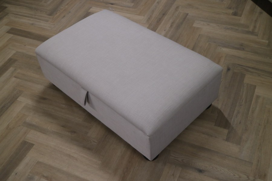 Rydal Ottoman - Light Grey Linen