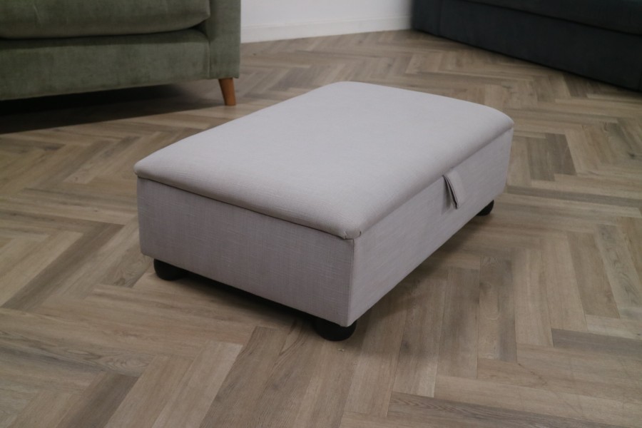 Rydal Ottoman - Light Grey Linen