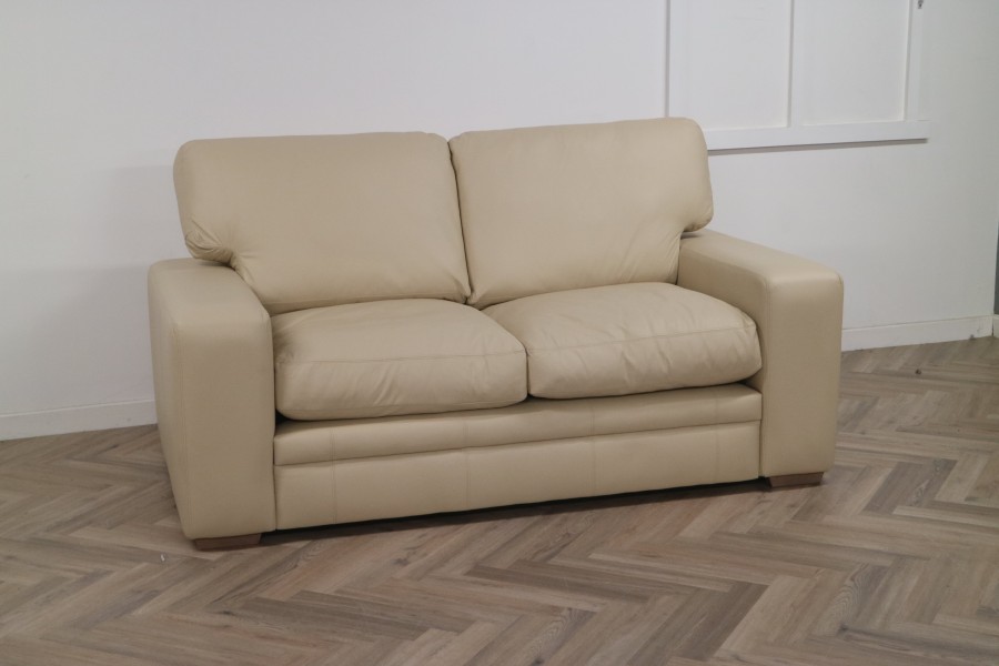 Abbey Leather Sofa - 2.5 Seater - Madras Ivory