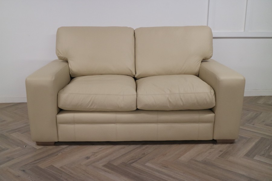 Abbey Leather Sofa - 2.5 Seater - Madras Ivory