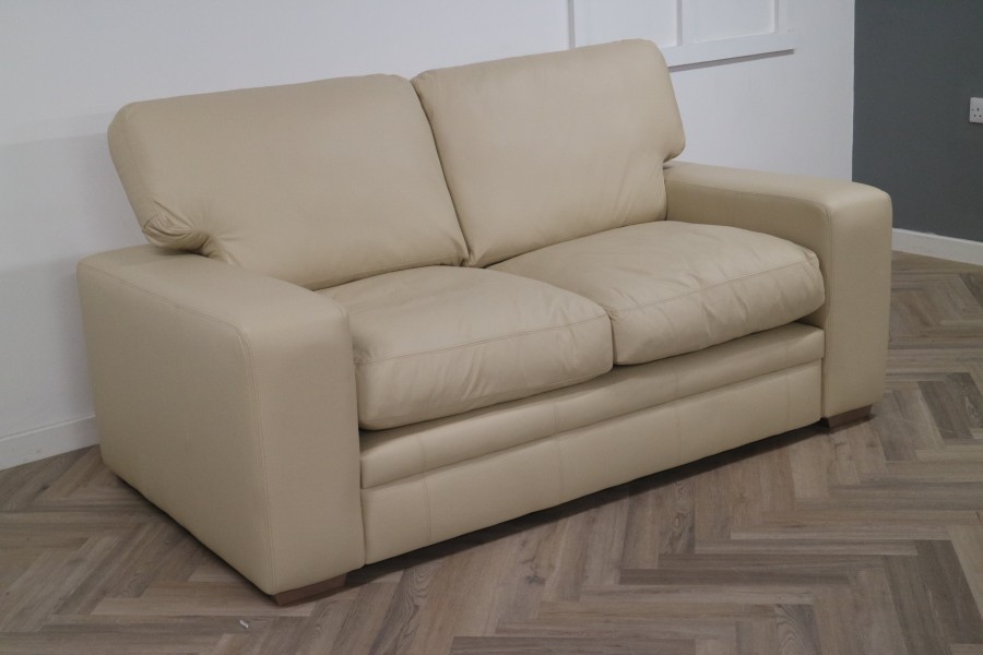 Abbey Leather Sofa - 2.5 Seater - Madras Ivory