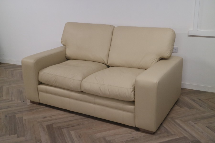 Abbey Leather Sofa - 2.5 Seater - Madras Ivory