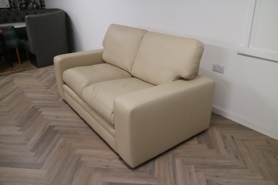 Abbey Leather Sofa - 2.5 Seater - Madras Ivory
