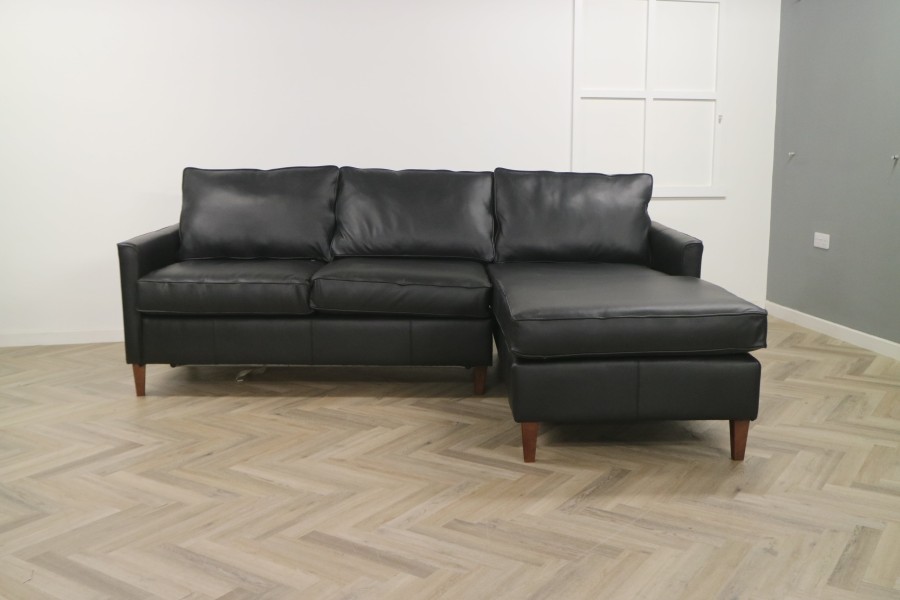 Hayes Chaise Sofa Bed - 3SB x RHF Chaise - Vesuvio Black