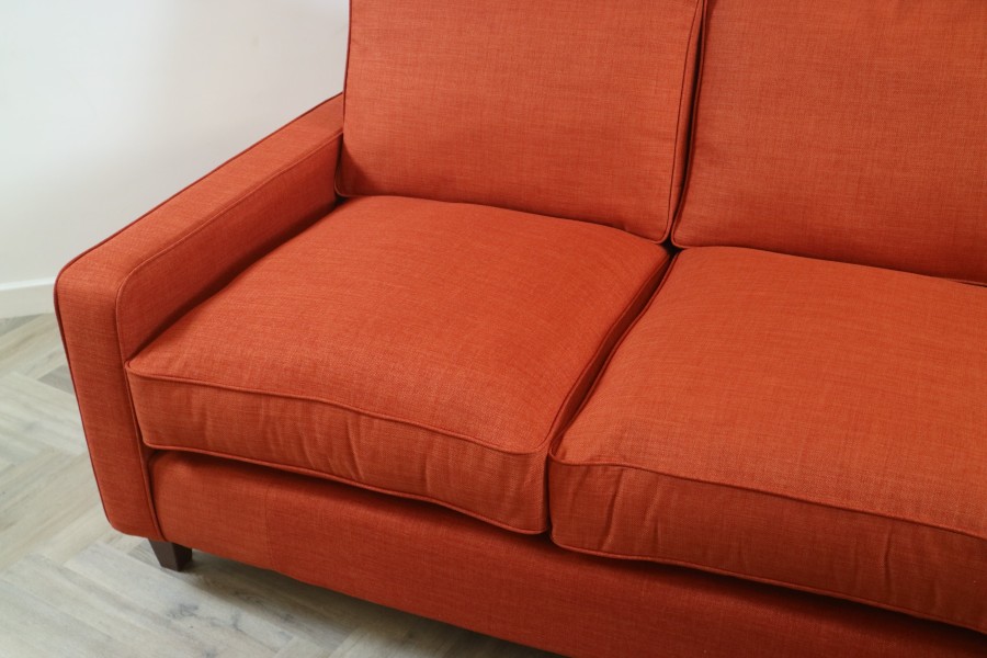 Drake Fabric Sofa - 4 Seater - Linetta Burnt Orange