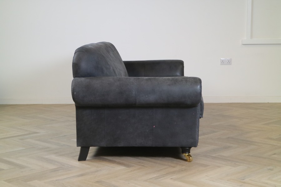 Rochester Vintage Leather Sofa - 4 Seater - Tribe Black