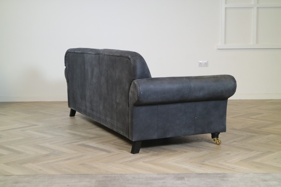 Rochester Vintage Leather Sofa - 4 Seater - Tribe Black