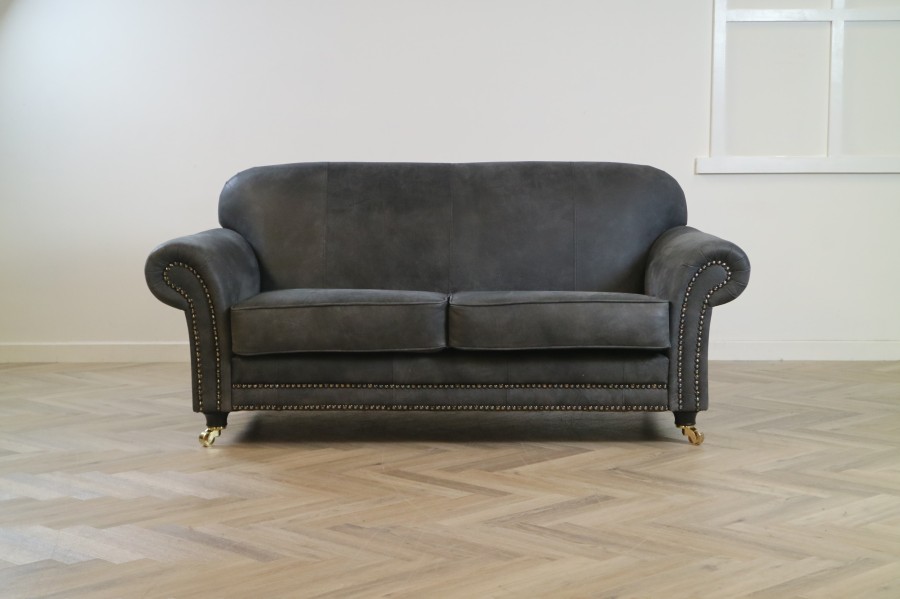 Rochester Vintage Leather Sofa - 2.5 Seater - Tribe Black