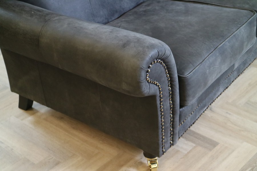 Rochester Vintage Leather Sofa - 2.5 Seater - Tribe Black