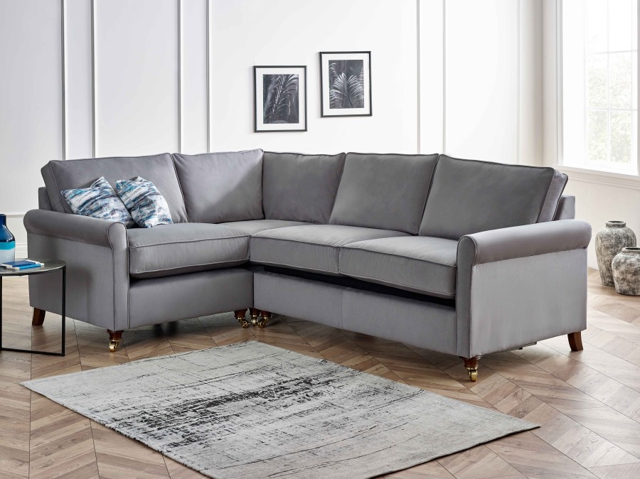 Salisbury Fabric Corner Sofa Bed - 3sb x 1.5str Corner Sofa - Moleskin Mercury