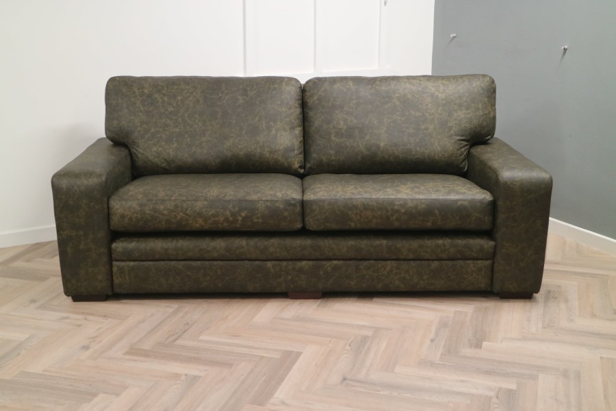 Abbey Leather Sofa - 3.5 Seater - Apache Sage