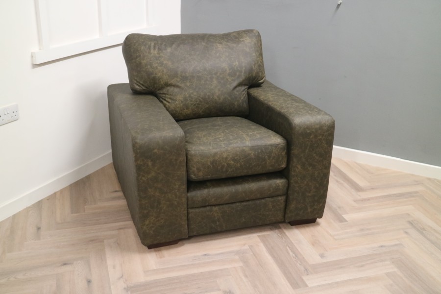 Abbey Leather Sofa - Chair - Apache Sage