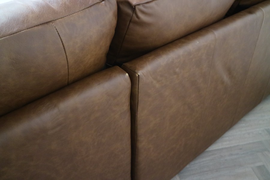 Portland Leather Corner Storage Chaise - 2.5 x Chaise Sofa - Dune Tan