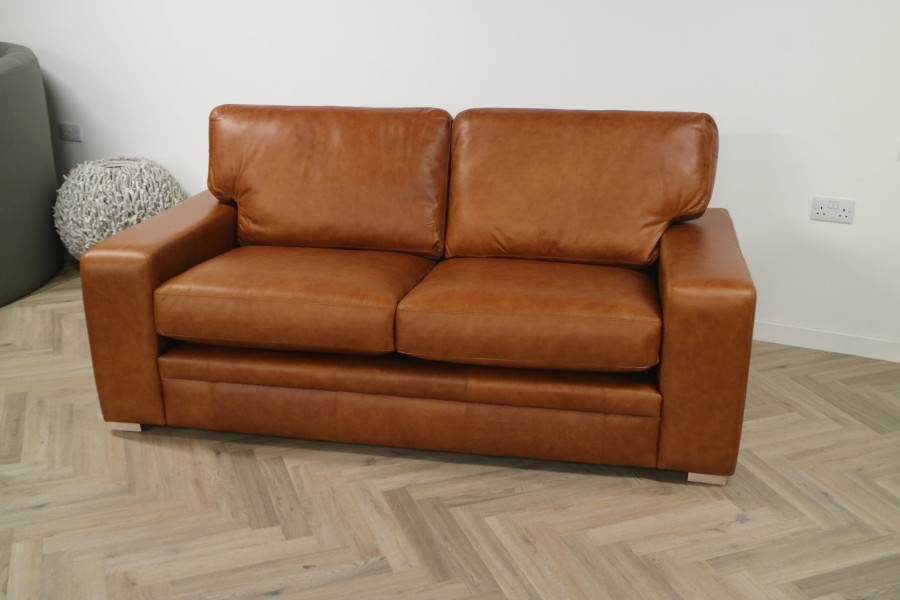 Abbey Leather Sofa - 3 Seater - Crystal Bruciato