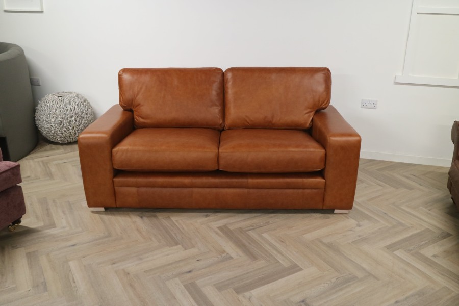 Abbey Leather Sofa - 3 Seater - Crystal Bruciato