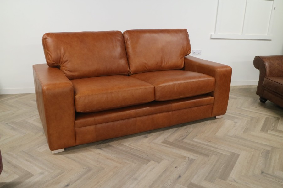 Abbey Leather Sofa - 3 Seater - Crystal Bruciato