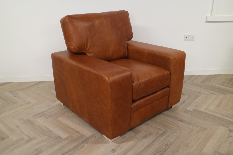 Abbey Leather Sofa - Chair - Crystal Bruciato