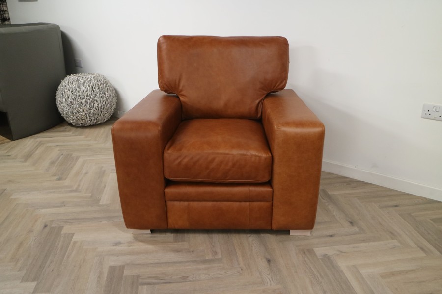 Abbey Leather Sofa - Chair - Crystal Bruciato