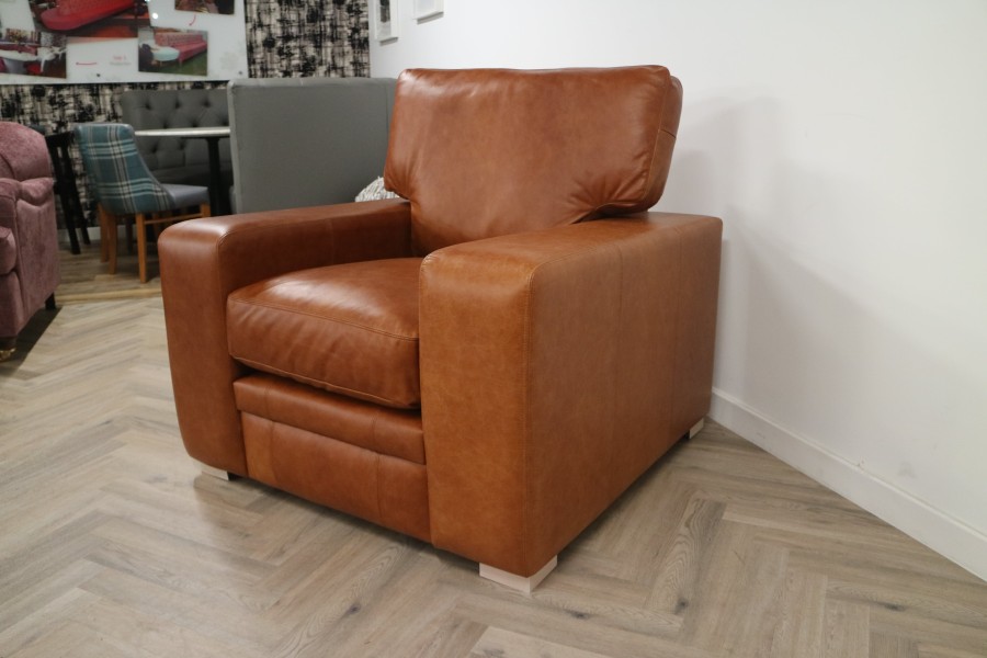 Abbey Leather Sofa - Chair - Crystal Bruciato