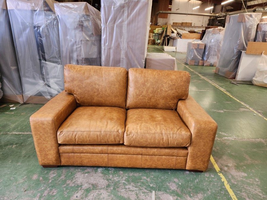 Abbey Leather Sofa - 2.5 Seater - Dune Sand
