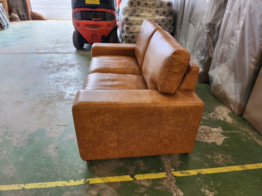 Abbey Leather Sofa - 2.5 Seater - Dune Sand