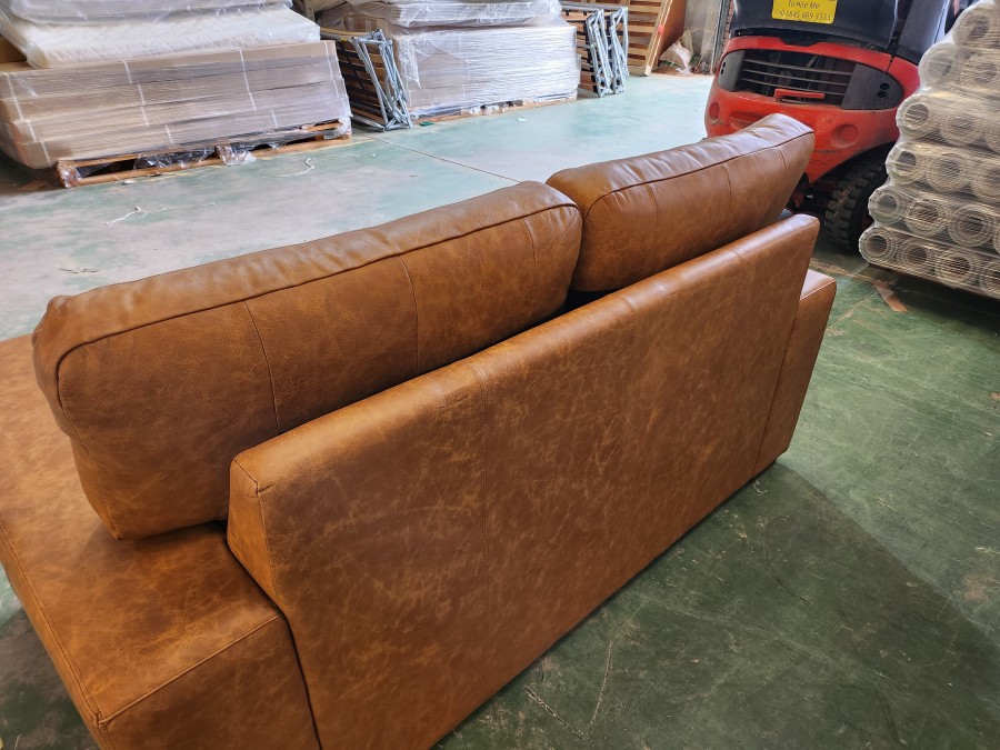 Abbey Leather Sofa - 2.5 Seater - Dune Sand