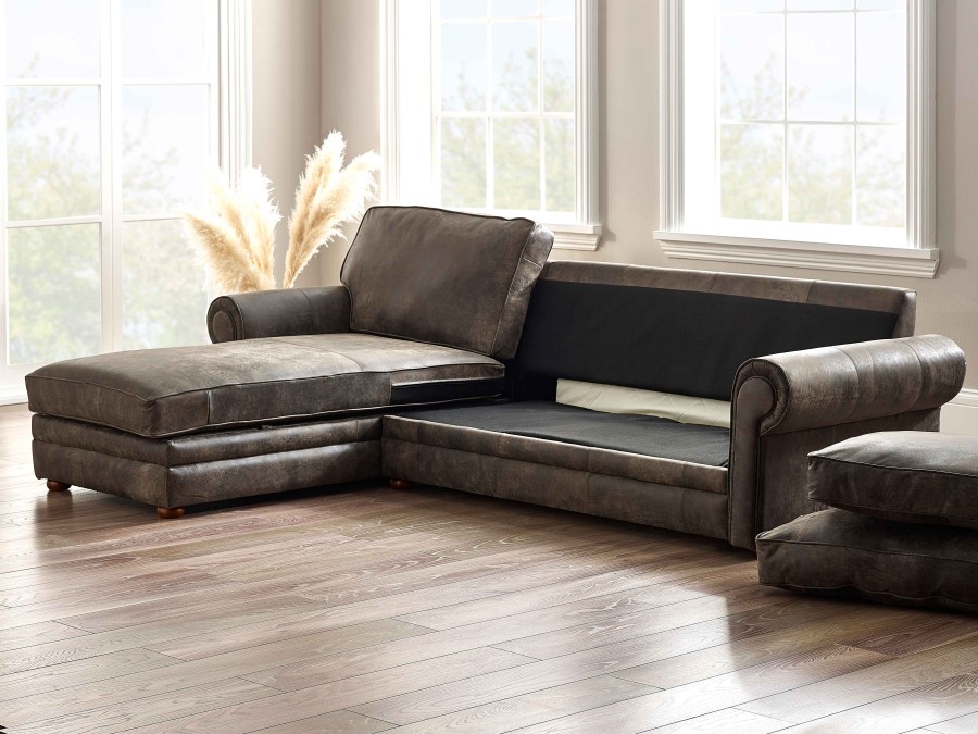 Portland Chaise Storage Sofa Bed - 3sb x LHF Chaise - Tribe Wood